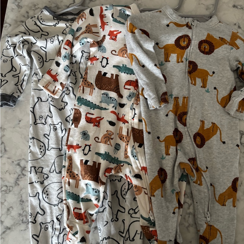 Old Navy Kids One Pieces Footies - Gray, White, Brown